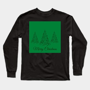 Merry Christmas in Green Long Sleeve T-Shirt